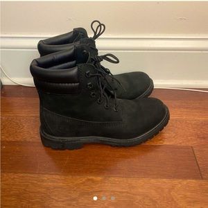 All black Timberland boots